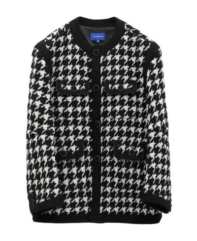Ader Error A Thousand Bird Plaid Coat In Black