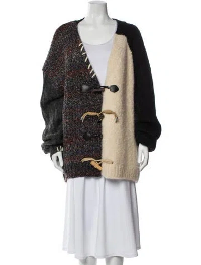 Pre-owned Ader Error Alpaca Colorblock Pattern Sweater In Gray