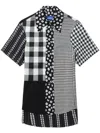 Ader Error Amb Patchwork Short-sleeve Shirt In Black