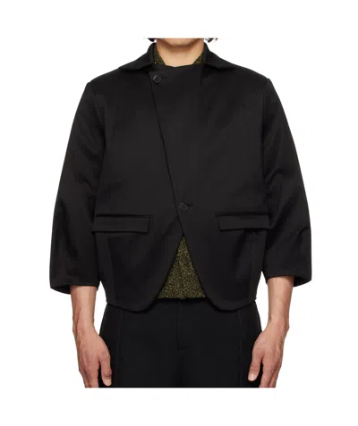Ader Error Asymmetric Casual Jacket In Black