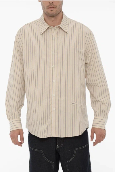 ADER ERROR AWNING STRIPED POPLIN COTTON SHIRT