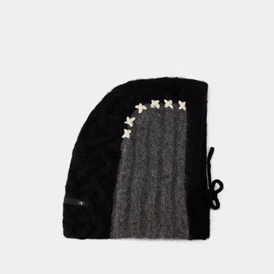 Ader Error Black Cable Knit Balaclava