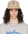 Ader Error Embroidered-logo Panelled Cap In Beige