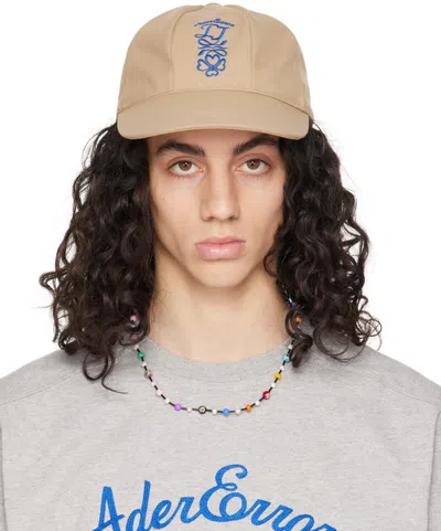 Ader Error Embroidered-logo Panelled Cap In Beige