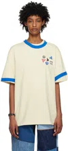 Ader Error Beige Patch T-shirt In Ivory