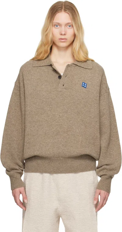Ader Error Beige Sig; Bl Tag Knit 02 Polo