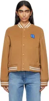 Ader Error Beige Significant Trs Tag Bomber Jacket In Camel