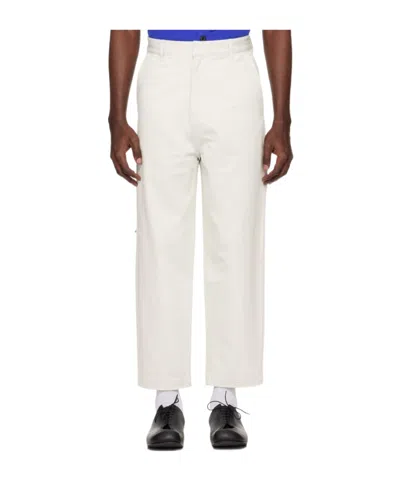 Ader Error Belt Loop Logo Casual Pants In White