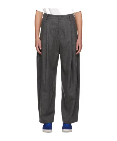Ader Error Belt Loop Zipper Casual Pants In Black