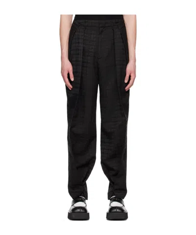 Ader Error Belt Loop Zipper Casual Pants In Black