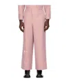 Ader Error Belt Loop Zipper Casual Pants In Pink