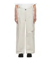 Ader Error Belt Loop Zipper Jeans Pants In White