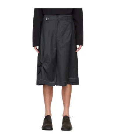Ader Error Belt Loop Zipper Shorts In Black
