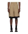 Ader Error Belt Loop Zipper Shorts In Brown
