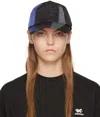 Ader Error Black & Blue Paneled Cap In Blue