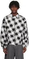 Ader Error Black & White Check Jacket In White