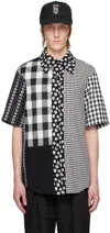 Ader Error Black & White Paneled Shirt In Black