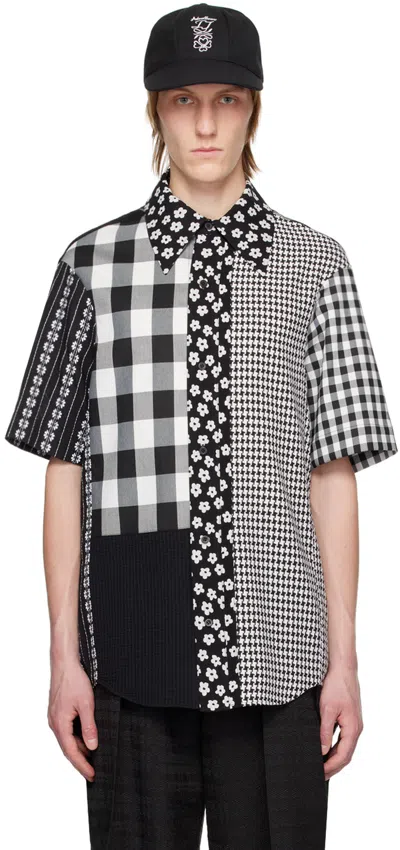 Ader Error Black & White Paneled Shirt