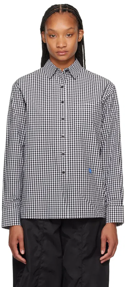 Ader Error Tetris-appliqué Checkered Shirt In Black