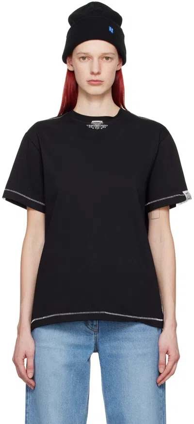 Ader Error Black Contrast T-shirt In Noir