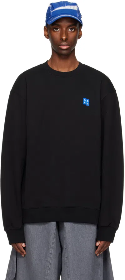 Ader Error Black Crewneck Sweatshirt In Noir