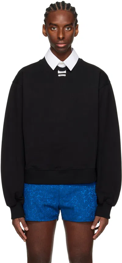 Ader Error Black Crewneck Sweatshirt In Noir