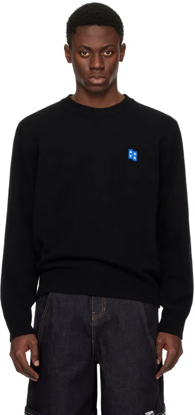 Ader Error Black Dropped Shoulder Jumper In Noir