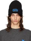 Ader Error Black Edca Logo Beanie In Noir