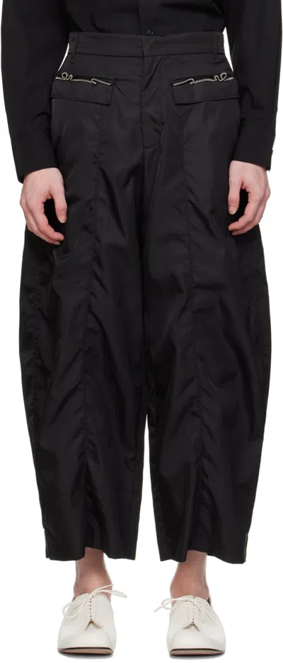 Ader Error Black Elva Trousers In Noir