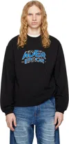 ADER ERROR BLACK EMBROIDERED SWEATSHIRT