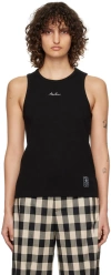 Ader Error Black Embroidered Tank Top In Black