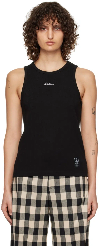 Ader Error Black Embroidered Tank Top
