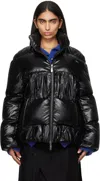 Ader Error Black Gathered Down Jacket In Noir