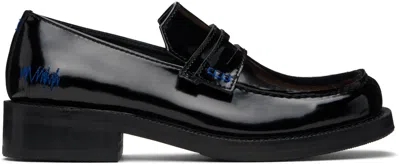 Ader Error Black Leather Loafers In Noir