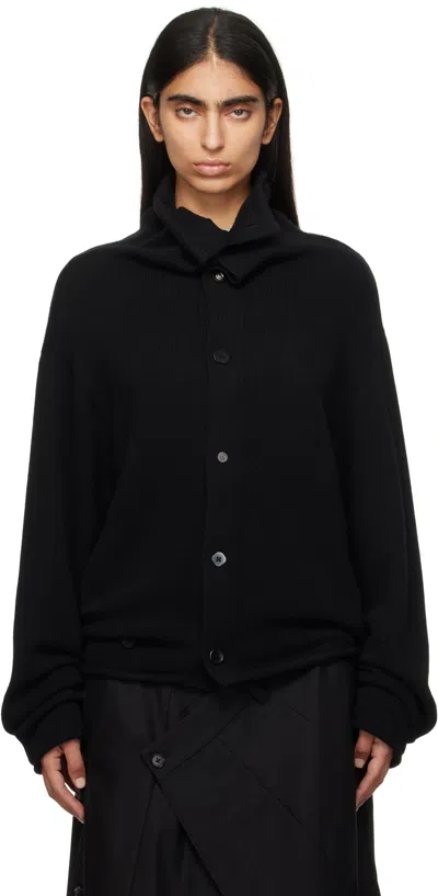 Ader Error Black Mohair Cardigan In Noir