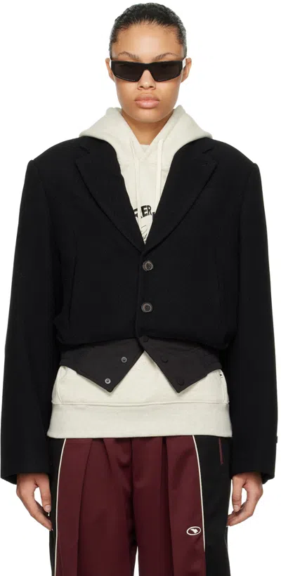 Ader Error Black Paneled Blazer In Noir