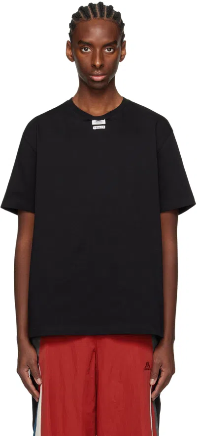 Ader Error Black Patch T-shirt In Noir