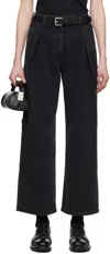 ADER ERROR BLACK SIGNIFICANT PLEAT JEANS