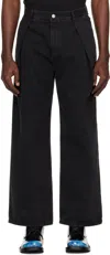 ADER ERROR BLACK SIGNIFICANT PLEATED JEANS