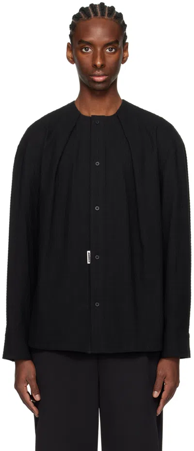 Ader Error Black Pleated Shirt In Noir