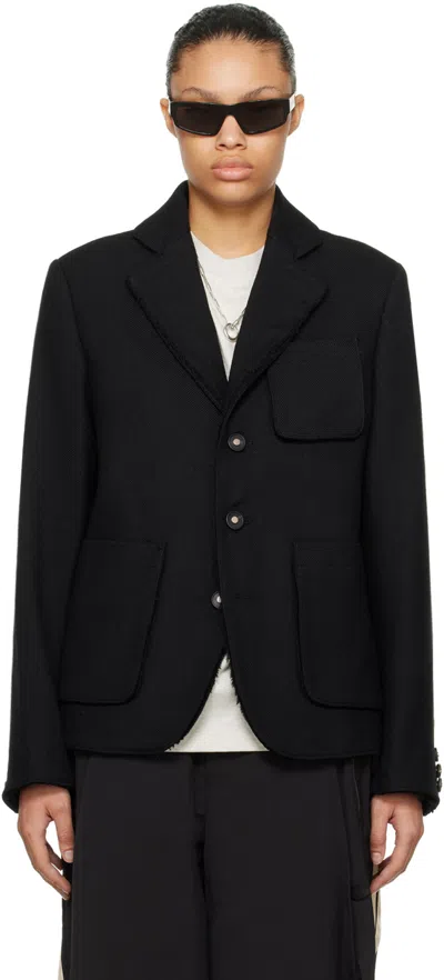 Ader Error Single-breasted Notched Blazer In Noir