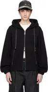 Ader Error Black Realce Product. 31 Zip-up Hoodie In Black