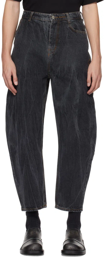 Ader Error Black Side Curve Jeans