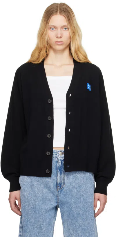 Ader Error Black Sig; Bl Tag 01 Cardigan In Noir