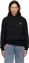 Ader Error Long Sleeve Hooded Sweatshirt In Noir