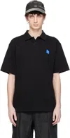 Ader Error Lapel Short Sleeve Polo Shirt In Noir