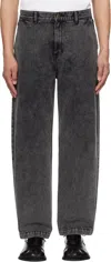 Ader Error Denim Trousers With Belt Loops In Noir