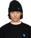 Ader Error Black Sig; Trs Tag Beanie In Noir