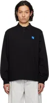 Ader Error Long-sleeved Polo Shirt In Noir