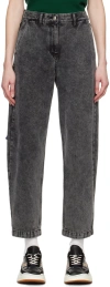 Ader Error Trs Tag Acid-wash Jeans In Gray